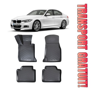 Bmw Seria 3 VI F30 / F31 / F34 2011-2018 Set 4 covorase auto din cauciuc tip tavita premium line 3D