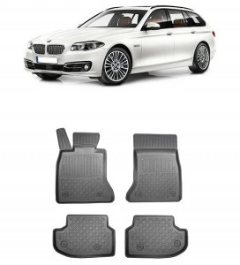 Bmw Seria 5 F10, Sedan, Din 2013 - 01.2017 , Set Covorase Auto Tip Tavita Premium 3D, din cauciuc accesorii pentru autoturismul tau - masina v175119
