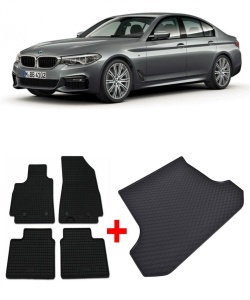 Bmw Seria 5 G30 Sedan din 02.2017 - Prezent *3, Set Covorase + tavita portbagaj auto - Img 2