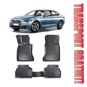 Bmw Seria 5 VI F10 / F11 / F07 / F18 2010-2013 Set 4 covorase auto din cauciuc tip tavita premium line 3D