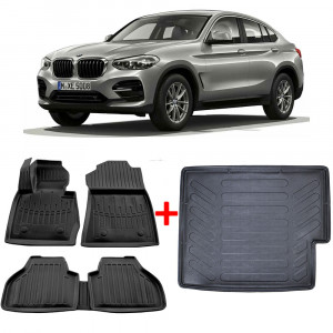 Bmw X4 (F26) (2014-2018) Set covorase auto cauciuc G.Modern Line 3D + Tavita portbagaj Urban Line
