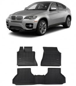Bmw X6 E71, Suv, Din 06.2008 - 10.2014 , Set Covorase Auto Tip Tavita Premium 3D, din cauciuc accesorii pentru autoturismul tau - masina v173707