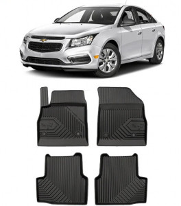 Chevrolet Cruze Din 2016 - Prezent, Sedan , Set Covorase Auto Tip Tavita Premium 3D, din cauciuc accesorii pentru autoturismul tau - masina v167982