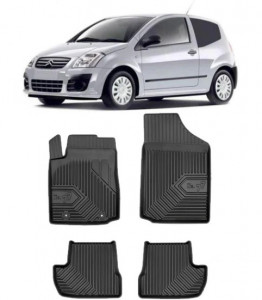 Citroen C2 Din 2003 - 10.2009, Hatchback , Set Covorase Auto Tip Tavita Premium 3D, din cauciuc accesorii pentru autoturismul tau - masina v167919