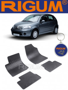 Citroen C3 I, Hatchback, fabricat din 2002 - 2009, set covorase auto dedicate, din cauciuc 100% Premium accesorii pentru autoturismul tau - masina v157715