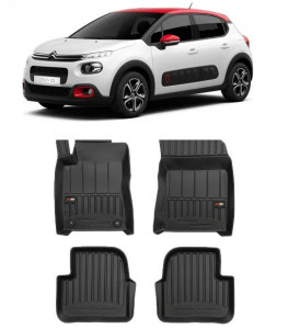 Citroen C3 III Din 01.2017 - Prezent, Hatchback , Set Covorase Auto Tip Tavita Premium 3D, din cauciuc accesorii pentru autoturismul tau - masina v162357