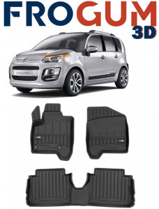 Citroen C3 Picasso Din 2009 - 10.2017, Van , Set Covorase Auto Tip Tavita Premium 3D, din cauciuc accesorii pentru autoturismul tau - masina v162544