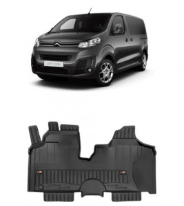 Citroen Jumpy II Din 2007 - 2016, Van, Rand 1 , Set Covorase Auto Tip Tavita Premium 3D, din cauciuc accesorii pentru autoturismul tau - masina v164858