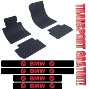 Covorase BMW Seria 3 E46, Sedan, din 1998 - 02.2005 si set 4 stickere protectie praguri BMW