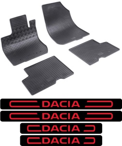 Covorase Dacia Duster I, SUV, din 2010 - 12.2017 si set 4 stickere protectie praguri Dacia accesorii pentru autoturismul tau - masina v3579