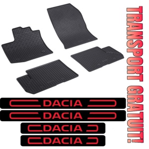 Covorase Dacia Lodgy, Combi, din 07.2012 - prezent si set 4 stickere protectie praguri Dacia