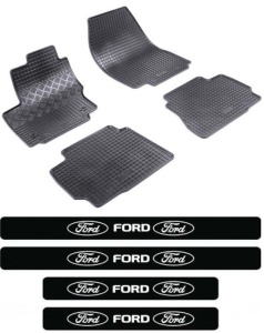 Covorase Ford Mondeo IV, Sedan, din 09.2007 - 12.2014 si set 4 stickere protectie praguri Ford accesorii pentru autoturismul tau - masina v3375