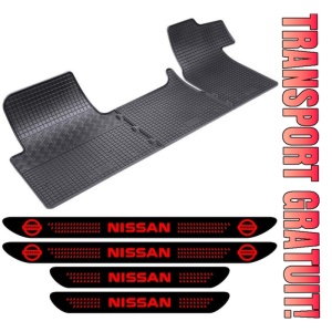 Covorase Nissan NV400 din 01.2010 - 02.2019, van si set 4 stickere protectie praguri Nissan