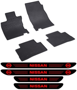 Covorase Nissan Qashqai II, SUV, din 02.2014 - 05.2021 si set 4 stickere protectie praguri Nissan accesorii pentru autoturismul tau - masina v3459