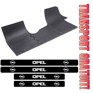 Covorase Opel Vivaro B, Van, din 09.2014 - 02.2019, 3 locuri si set 4 stickere protectie praguri Opel