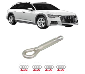 Cui carlig remorcare, tractare auto AUDI A6 Allroad C8 (4AH) din 2018-2021, Otel, Cri-Flo, 4 Stickere cu AUDI - Img 2