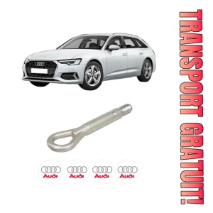 Cui carlig remorcare, tractare auto AUDI A6 C8 (4A2) din 2018-2021, Otel, Cri-Flo, 4 Stickere cu AUDI