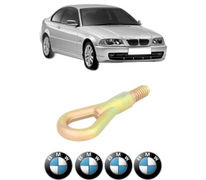 Cui carlig remorcare, tractare auto BMW Seria 3 (E46) din 1997-2005, Otel, Cri-Flo, 4 Stickere cu BMW - Img 2
