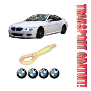 Cui carlig remorcare, tractare auto BMW Seria 6 Convertible (E64) din 2004-2010, Otel, Cri-Flo, 4 Stickere cu BMW