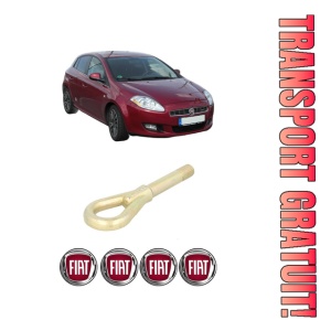 Cui carlig remorcare, tractare auto FIAT BRAVO II (198_) din 2006-2014, Otel, Cri-Flo, 4 Stickere cu FIAT