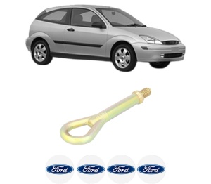 Cui carlig remorcare, tractare auto FORD FOCUS I (DAW, DBW) din 1998-2007, Otel, Cri-Flo, 4 Stickere cu FORD - Img 2