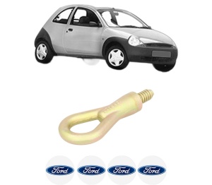 Cui carlig remorcare, tractare auto FORD KA (RB_) din 1996-2008, Otel, Cri-Flo, 4 Stickere cu FORD - Img 2