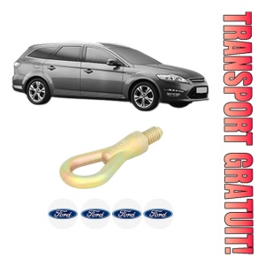 Cui carlig remorcare, tractare auto FORD MONDEO IV Van din 2013-2014, Otel, Cri-Flo, 4 Stickere cu FORD