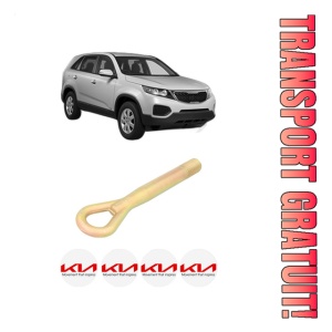 Cui carlig remorcare, tractare auto KIA SORENTO II (XM) din 2009-2015, Otel, Cri-Flo, 4 Stickere cu KIA