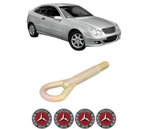 Cui carlig remorcare, tractare auto MERCEDES-BENZ C-CLASS Coupe (CL203) din 2001-2008, Otel, Cri-Flo, 4 Stickere cu MERCEDES-BENZ - Img 2