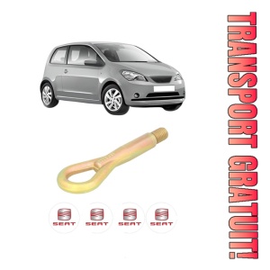 Cui carlig remorcare, tractare auto SEAT Mii (KF1, KE1) din 2012-2019, Otel, Cri-Flo, 4 Stickere cu SEAT