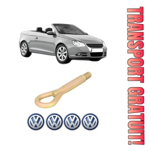 Cui carlig remorcare, tractare auto Volkswagen EOS (1F7, 1F8) din 2006-2015, Otel, Cri-Flo, 4 Stickere cu Volkswagen