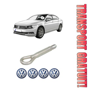 Cui carlig remorcare, tractare auto Volkswagen PASSAT B8 (3G2, CB2) din 2014-2024, Otel, Cri-Flo, 4 Stickere cu Volkswagen