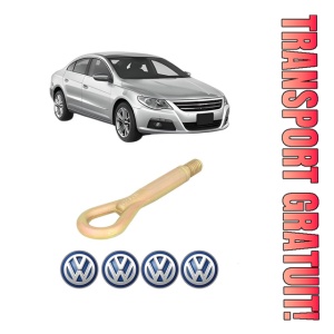 Cui carlig remorcare, tractare auto Volkswagen PASSAT CC B6 (357) din 2008-2012, Otel, Cri-Flo, 4 Stickere cu Volkswagen