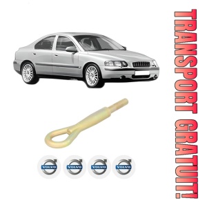 Cui carlig remorcare, tractare auto VOLVO S60 I (384) din 2000-2010, Otel, Cri-Flo, 4 Stickere cu VOLVO