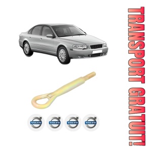 Cui carlig remorcare, tractare auto VOLVO S80 I (184) din 1998-2006, Otel, Cri-Flo, 4 Stickere cu VOLVO