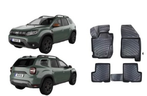 Dacia Duster 4X4 2018-2022 Set 4 covorase auto din cauciuc tip tavita premium line 3D - Img 2