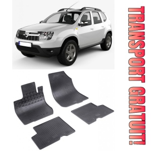 Dacia Duster I, Suv, fabricat din 2010 - 12.2017, set covorase auto dedicate, din cauciuc 100% Premium