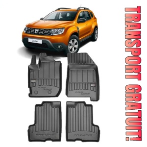 Dacia Duster II, Suv, Din 01.2018 - Prezent , Set Covorase Auto Tip Tavita Premium 3D, din cauciuc