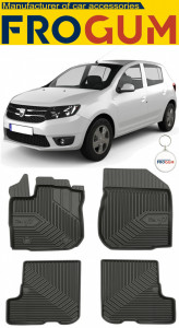 Dacia Sandero II Din 12.2012 - 12.2020, Hatchback , Set Covorase Auto Tip Tavita Premium 3D, din cauciuc accesorii pentru autoturismul tau - masina v167170