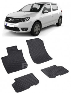 Dacia Sandero II, Hatchback, fabricat din 12.2012 - 12.2020, set covorase auto dedicate, din cauciuc 100% Premium accesorii pentru autoturismul tau - masina v160594