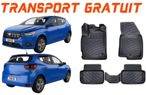 Dacia Sandero III 2020- Set 4 covorase auto din cauciuc tip tavita premium line 3D accesorii pentru autoturismul tau - masina v242448