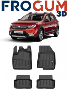 Dacia Sandero III Din 01.2021 - Prezent, Hatchback , Set Covorase Auto Tip Tavita Premium 3D, din cauciuc accesorii pentru autoturismul tau - masina v163208