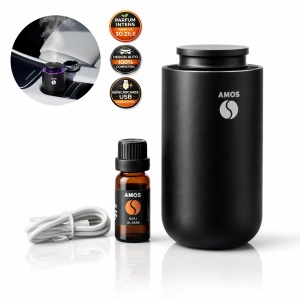 Difuzor Parfum Auto Profesional Amos Supreme 2in1, Pentru Masina si Casa, Fara Apa, USB, Parfum Inclus, Autonomie Mare