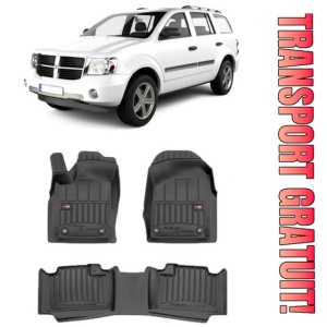 Dodge Durango Din 2014 - Prezent, Suv, Rand 1, 7 Locuri , Set Covorase Auto Tip Tavita Premium 3D, din cauciuc