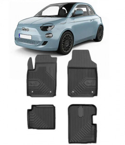 Fiat 500 Hybrid Din 02.2020 - Prezent, Hatchback , Set Covorase Auto Tip Tavita Premium 3D, din cauciuc accesorii pentru autoturismul tau - masina v164249
