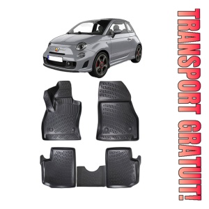 Fiat 500L 2012-2022 Set 4 covorase auto din cauciuc tip tavita premium line 3D