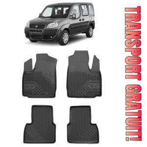 Fiat Doblo I Din 2001 - 2010, Van , Set Covorase Auto Tip Tavita Premium 3D, din cauciuc