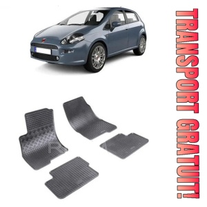Fiat Grande Punto, Hatchback, fabricat din 10.2005 - 08.2018, set covorase auto dedicate, din cauciuc 100% Premium