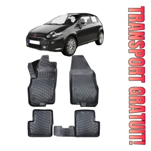 Fiat Punto III 2005-2018 Set 4 covorase auto din cauciuc tip tavita premium line 3D