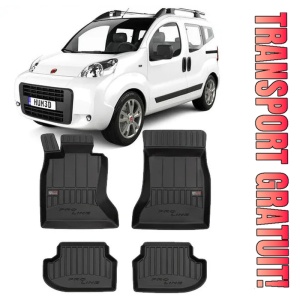 Fiat Qubo, Hatchback, Din 06.2008 - Prezent , Set Covorase Auto Tip Tavita Premium 3D, din cauciuc